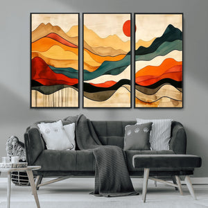 Mid Century Wall Art Print  - Abstract Woodland Print -