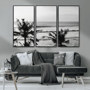 Tropical Coastline Wall Art Canvas Print – Framed Palm Trees