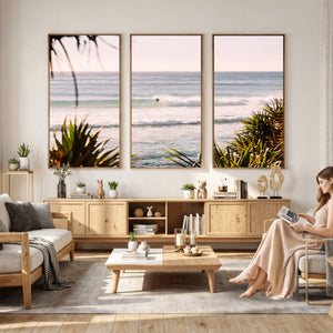 Ocean Surfer Wall Art Canvas Print – Framed Coastal Surf Art