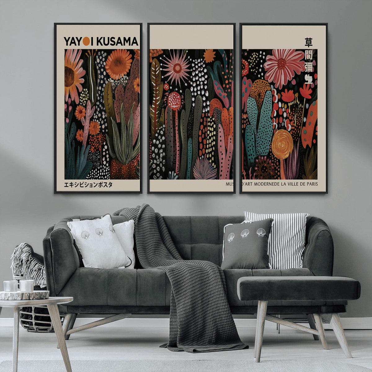 Modern Japanese Wall Art Canvas Print – Framed Abstract
