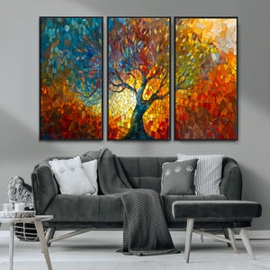 Yggdrasil Tree of Life Mosaic Stained Glass Wall Art, Tree