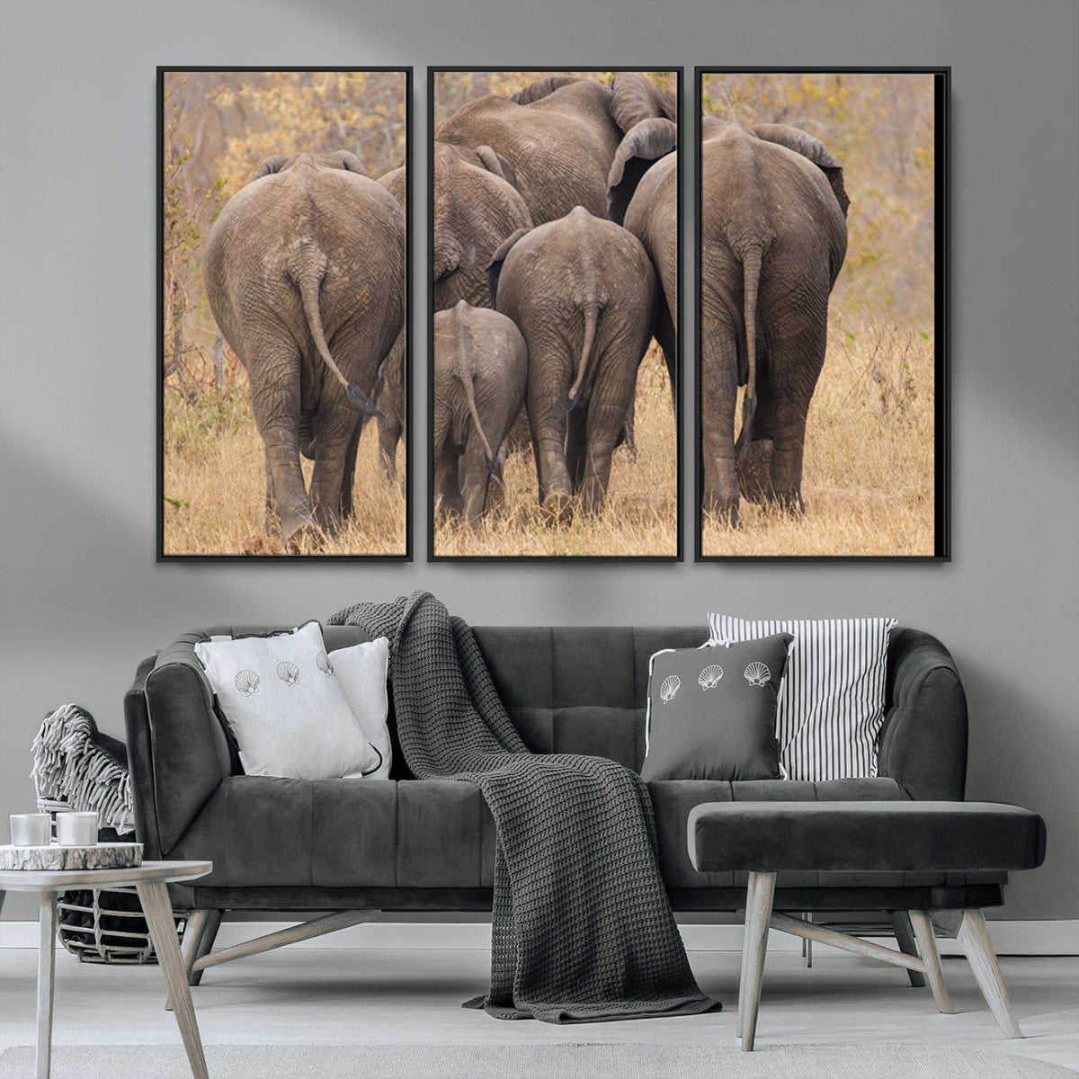 Wild Elephant Wall Art Canvas Print