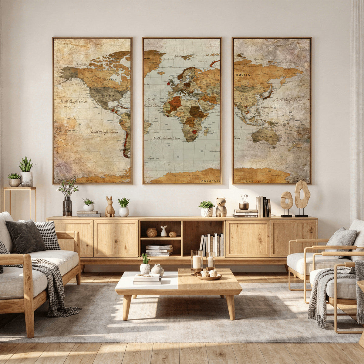 World Map Canvas Print – Detailed Map of the World Wall Art