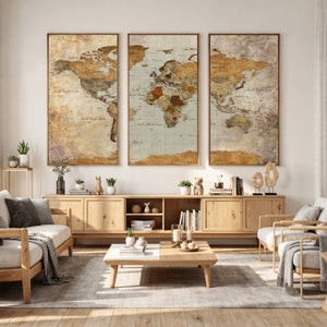World Map Canvas Print – Detailed Map of the World Wall Art