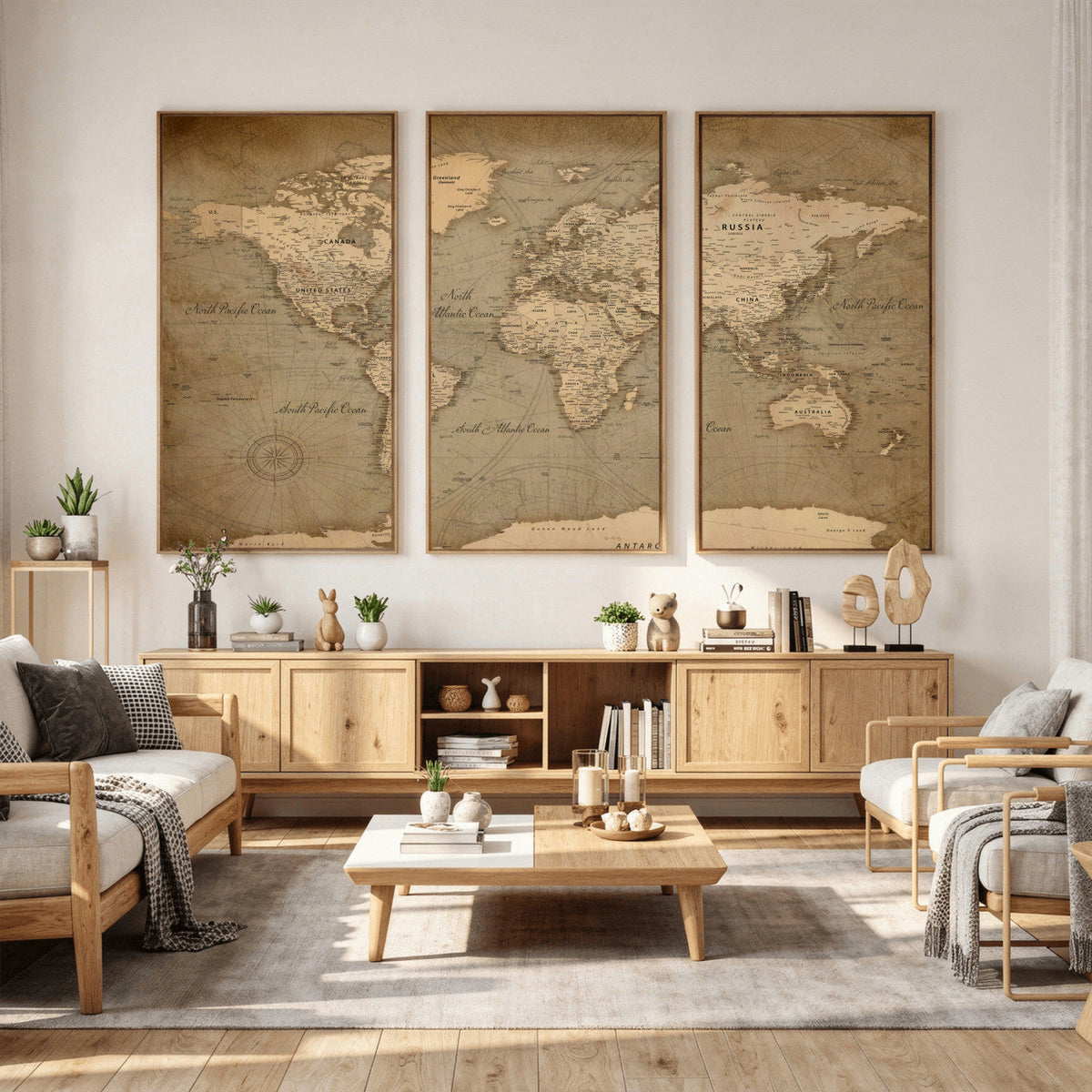 World Map Canvas Print – Framed Travel Map Wall Art for