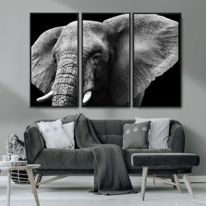 Big Elephant Close Up Wall Art Canvas Print