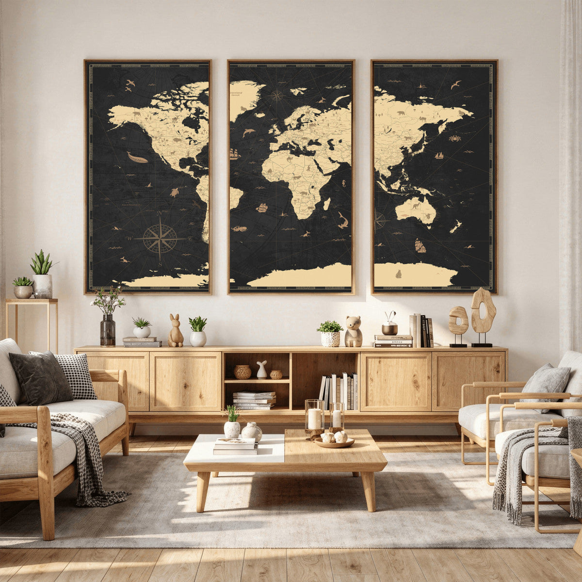 World Map Canvas Print – Detailed Map of the World Wall Art