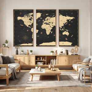 World Map Canvas Print – Detailed Map of the World Wall Art