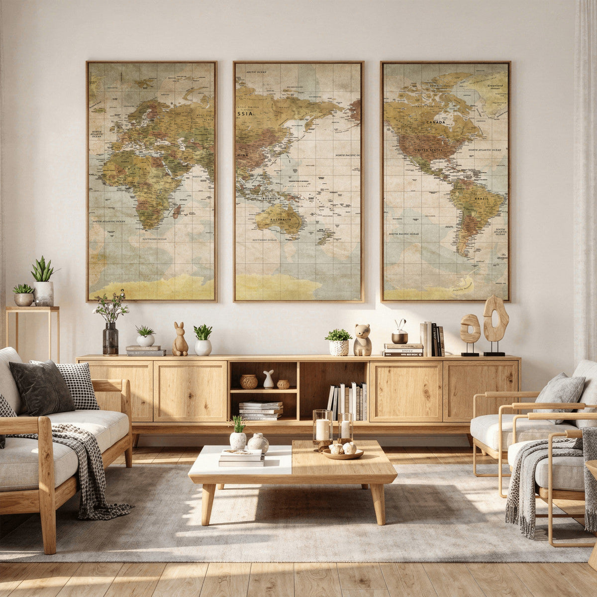 World Map Canvas Print – Detailed Map of the World Wall Art