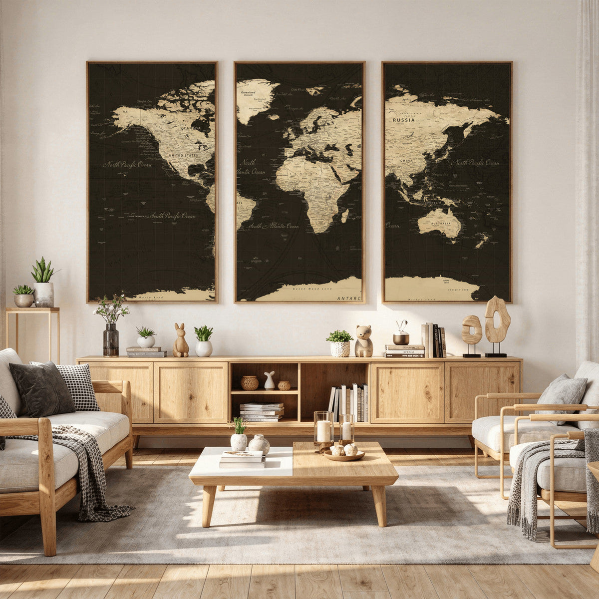 World Map Canvas Print – Framed World Map Wall Art for