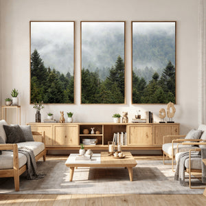 Misty Mountain Forest Wall Art Canvas Print