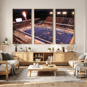 Boise State Stadium Large Wall Art Canvas Print for Living