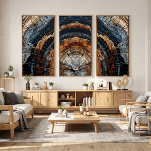 Abstract Wood Grain Canvas Print, Tree Ring Pattern Wall