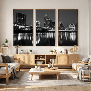 Austin Skyline Wall Art Canvas Print, Austin Downtown Night