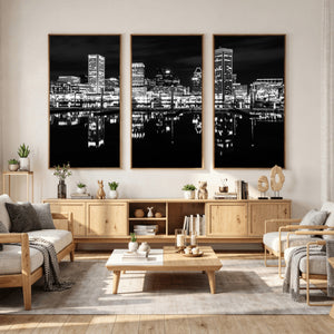 Baltimore Skyline Wall Art Canvas Print, Baltimore Downtown