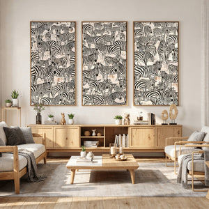 Abstract Zebra Wall Art Canvas Print for Farmhouse Decor