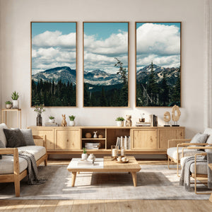 Mountain Forest Wall Art Canvas Print, Alpine Pine Tree