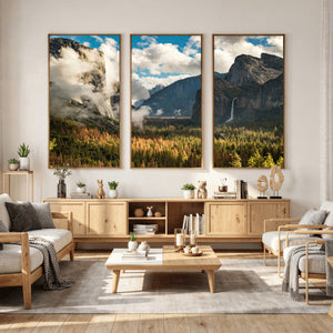 Yosemite Valley River Wall Art Canvas Print