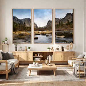Yosemite Valley Mountain Landscape Wall Art Canvas Print,