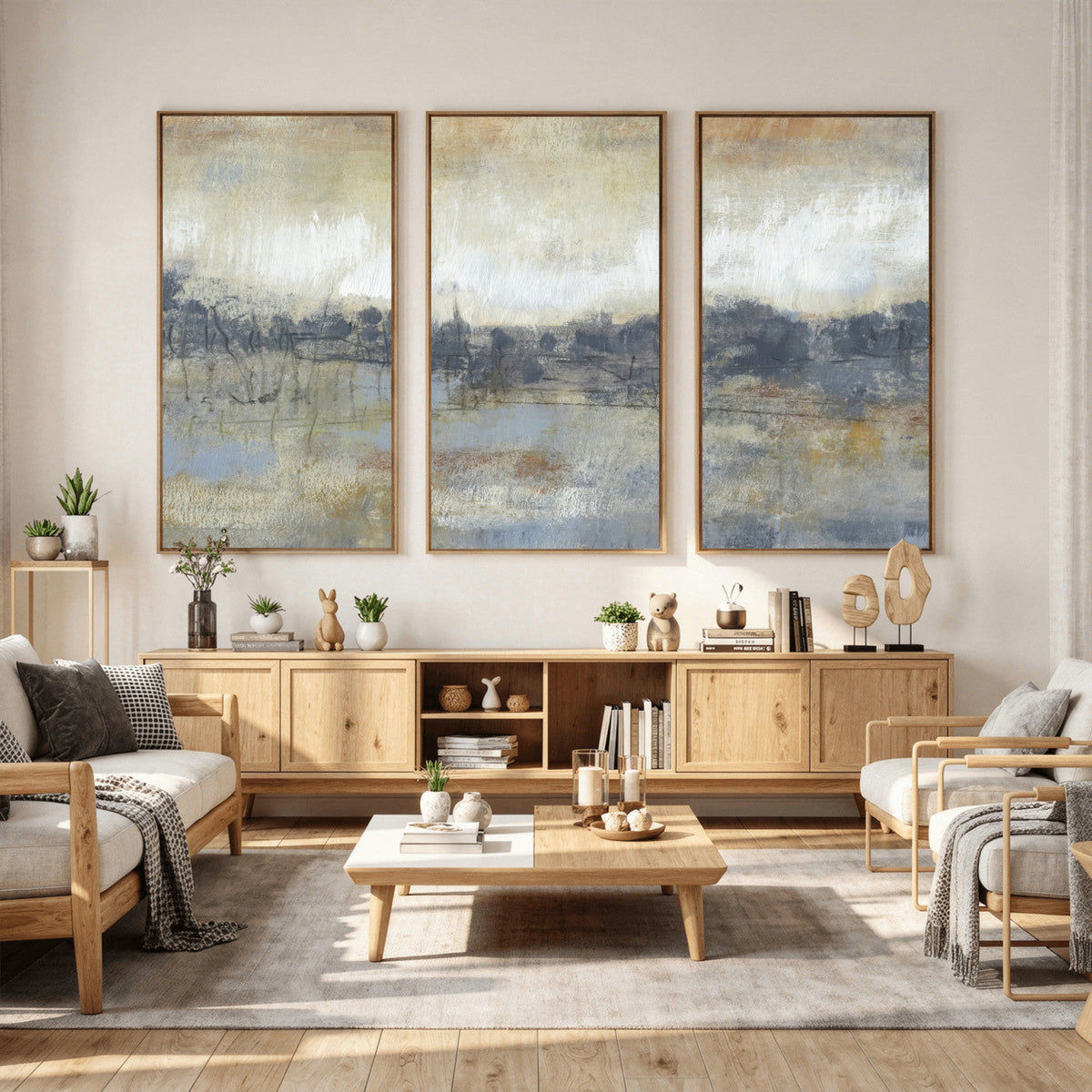 Abstract Neutral Landscape Painting Wall Art