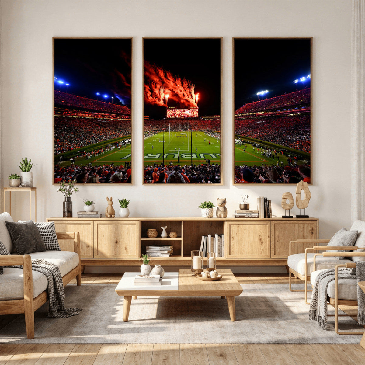 Auburn Stadium Wall Art Canvas Print, College Football Night
