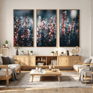 Winter Heather Wall Art Canvas Print, Frosted Floral Nature