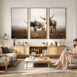 Texas Longhorn Canvas Wall Art Western Bull Desert Moody