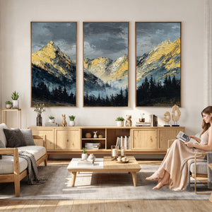 Abstract Mountain Wall Art Canvas Print Modern Landscape Painting Print