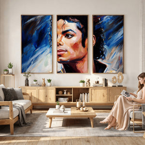 Abstract Michael Jackson Photo Wall Art Canvas Print