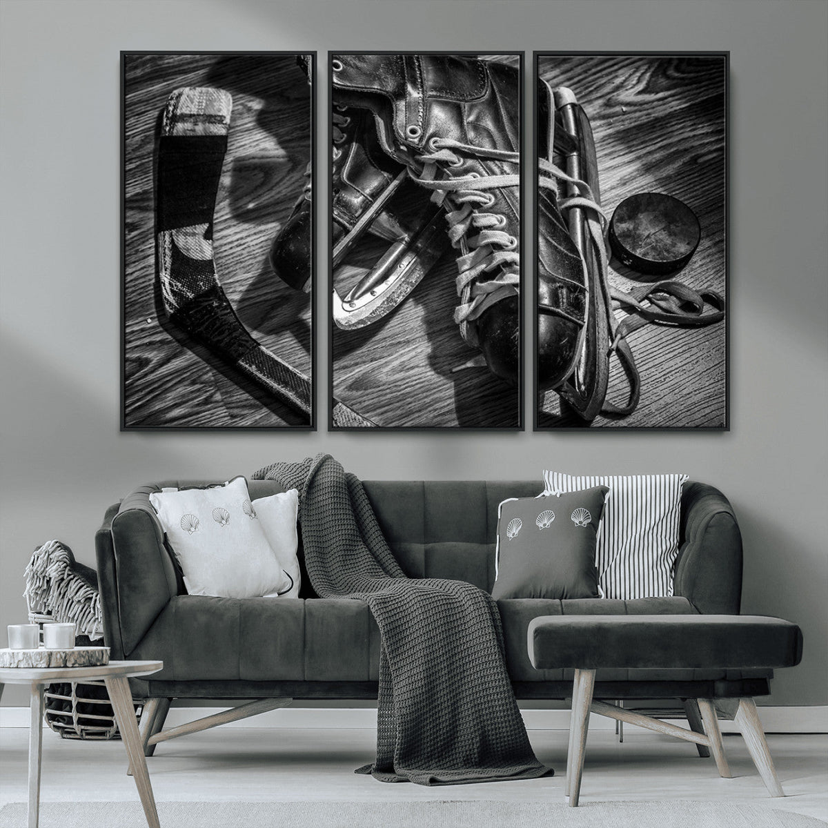 Old Pair of Mens Skates Wall Art Canvas, Men Skates Wall Art