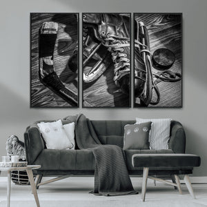 Old Pair of Mens Skates Wall Art Canvas, Men Skates Wall Art