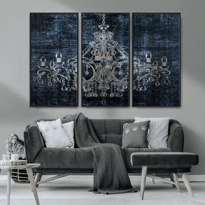 Dark Chandelier Wall Art Canvas Print