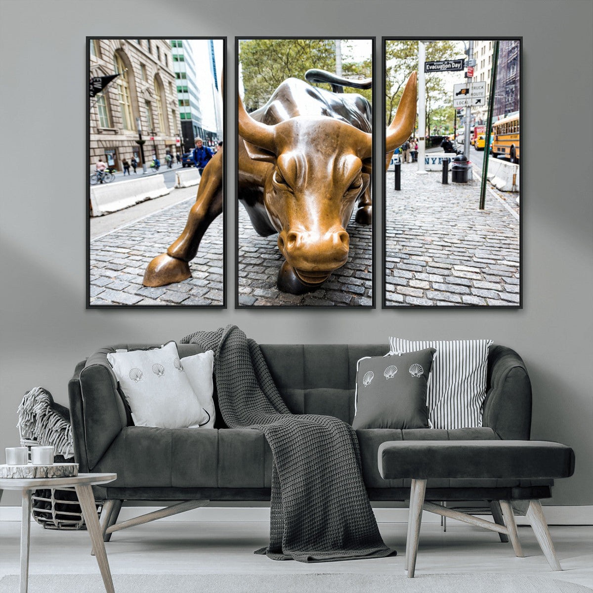 Charging Bull Wall Art Canvas Print