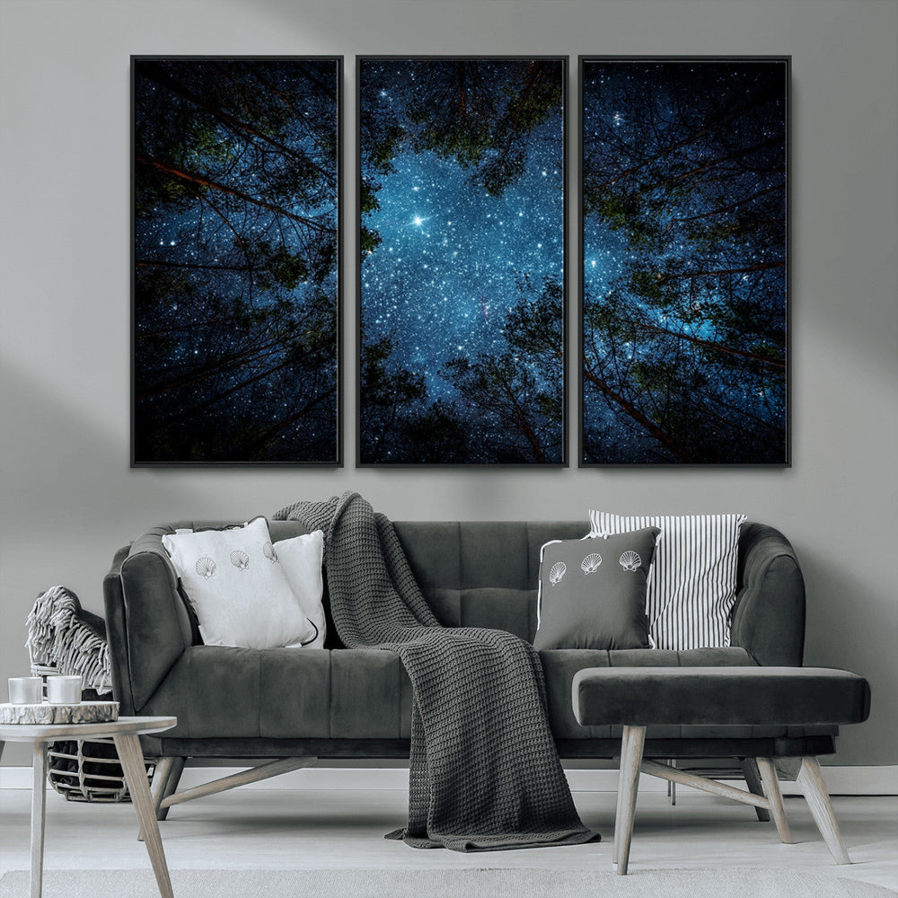 Forest and Stars Wall Art Canvas Print