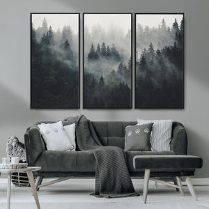 Nature Wall Decor - Serene Triptych Nature Print – Woodland