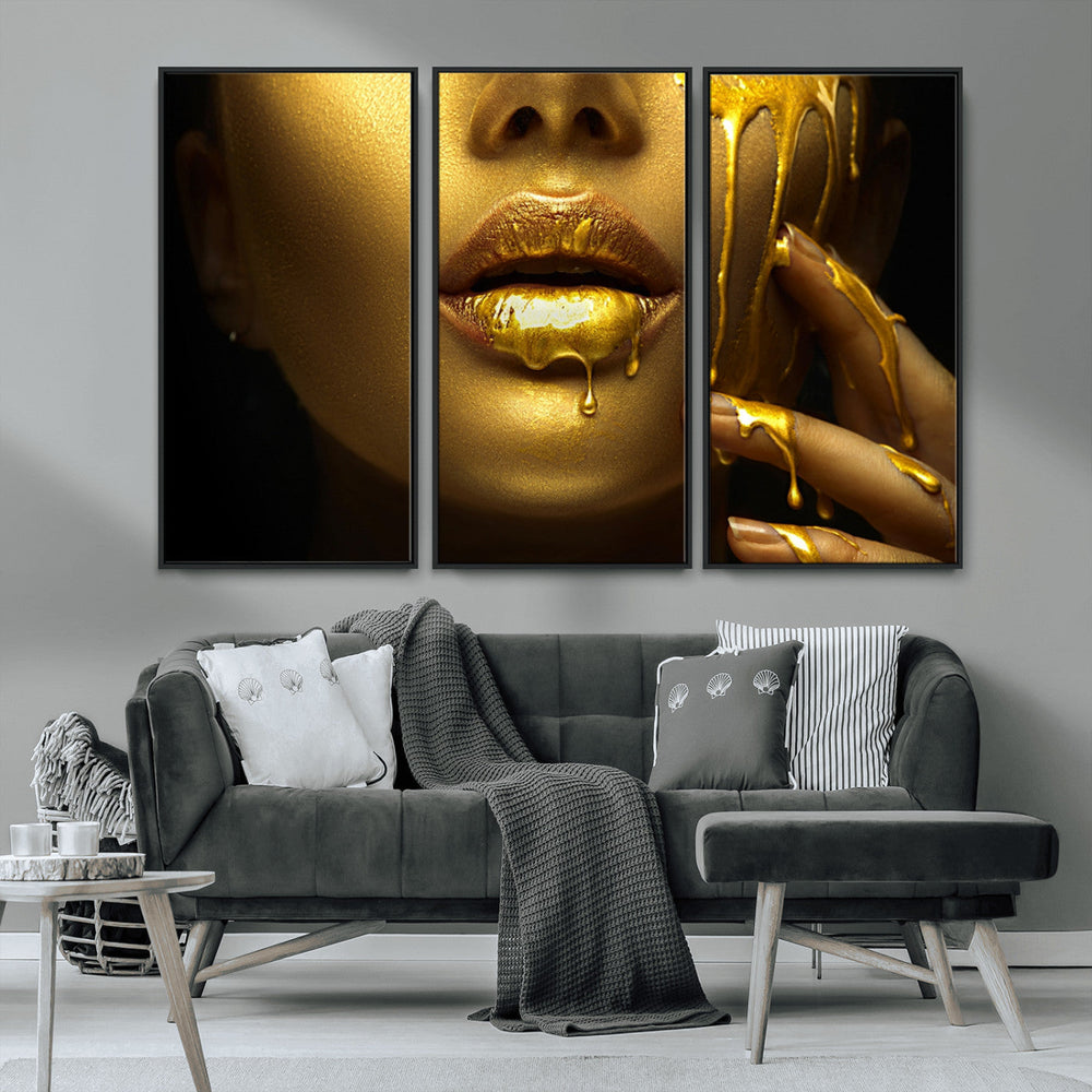 Gold and Women Wall Art Canvas Print