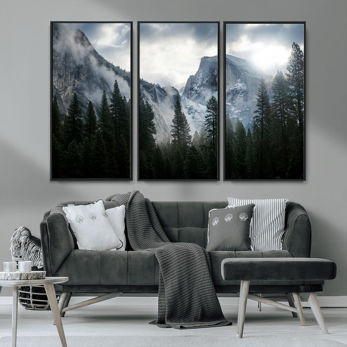Yosemite National Park El Capitan Foggy Mountain Wall Art |
