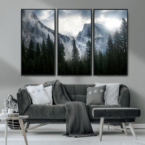 Yosemite National Park El Capitan Foggy Mountain Wall Art |