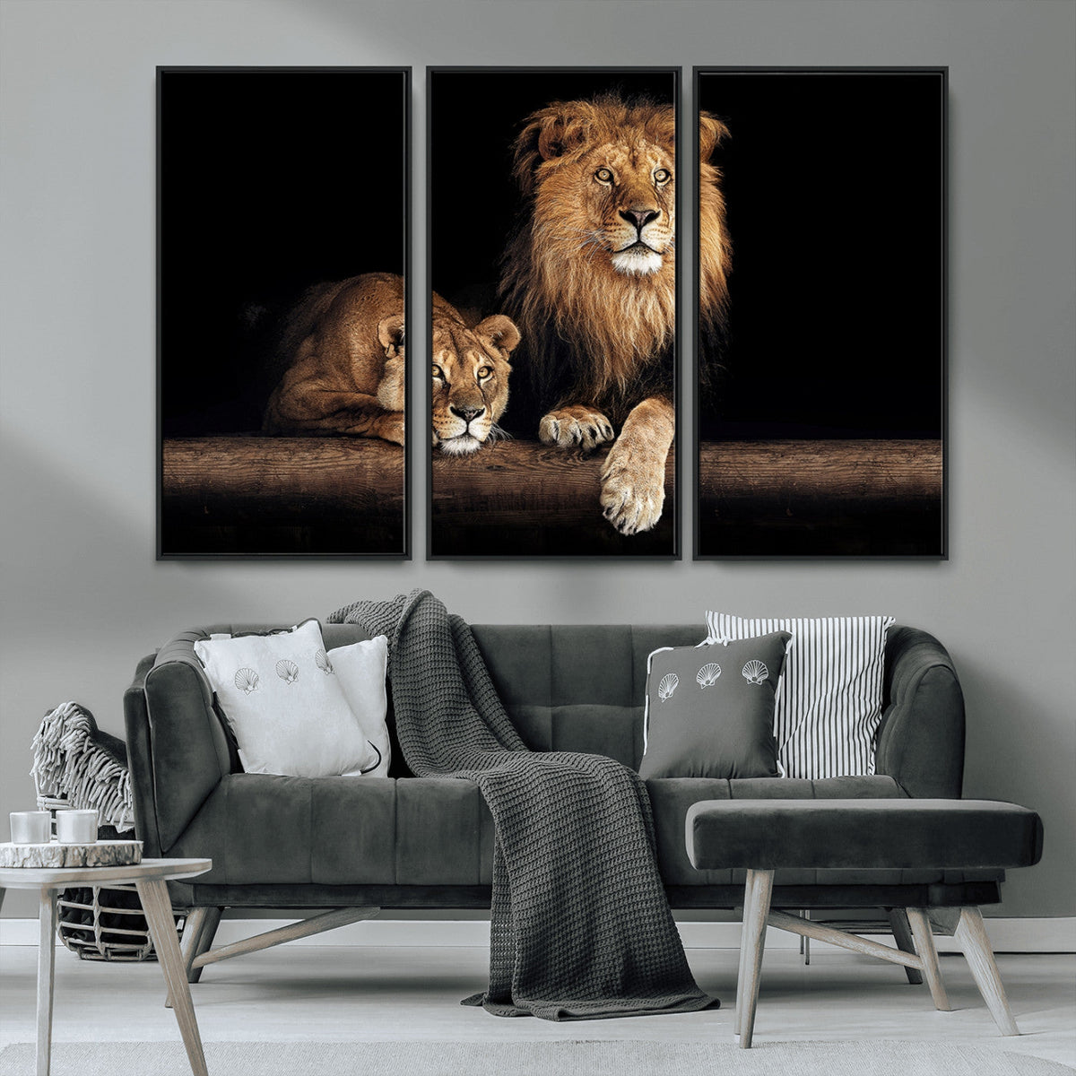 Lion Canvas Wall Art – Majestic Animal Print Artwork for