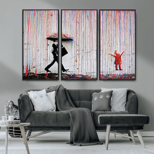 Banksy Wall Art Canvas Print, Framed Graffiti Art Picture