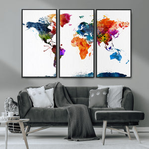 World Map Canvas Print – Detailed Map of the World Wall Art