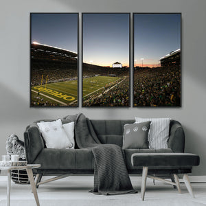 Oregon Ducks Football Team Print - Eugene Autzen Stadium
