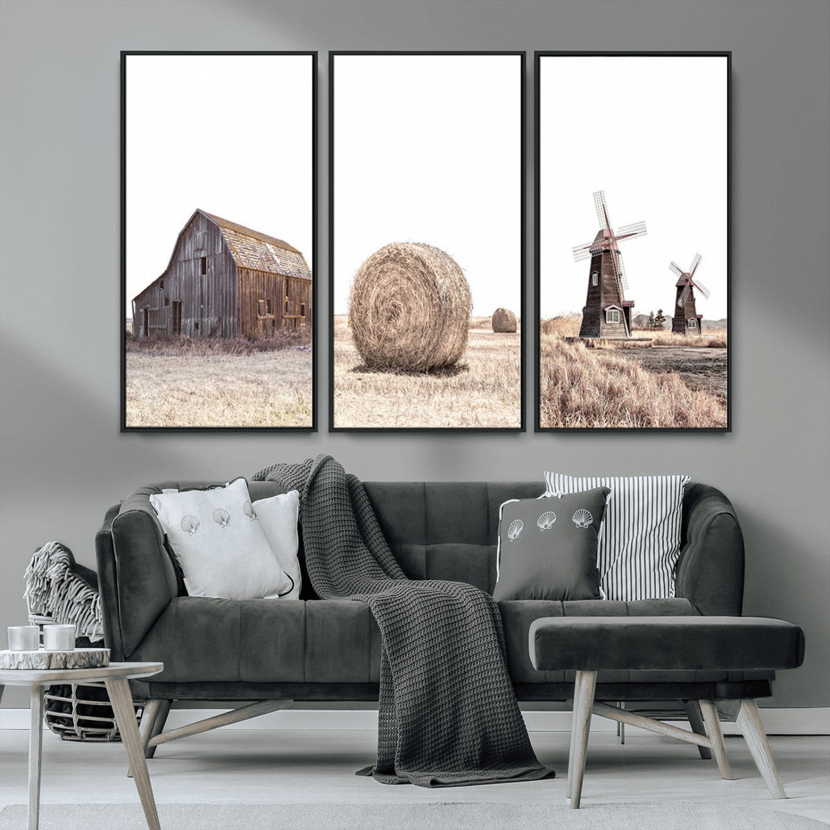 Farm Prints Set, Set of 3 Farmhouse Wall Art, Country House