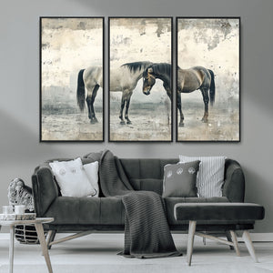 Chines Style Majestic Horses Wall Art | Ready to Hang and