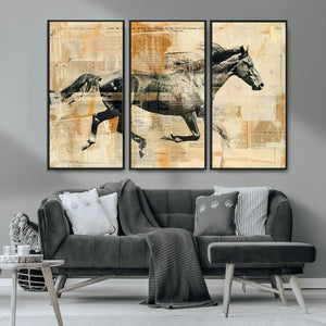 Chines Style Running Horse Western Wall Art | Farmhouse Wall