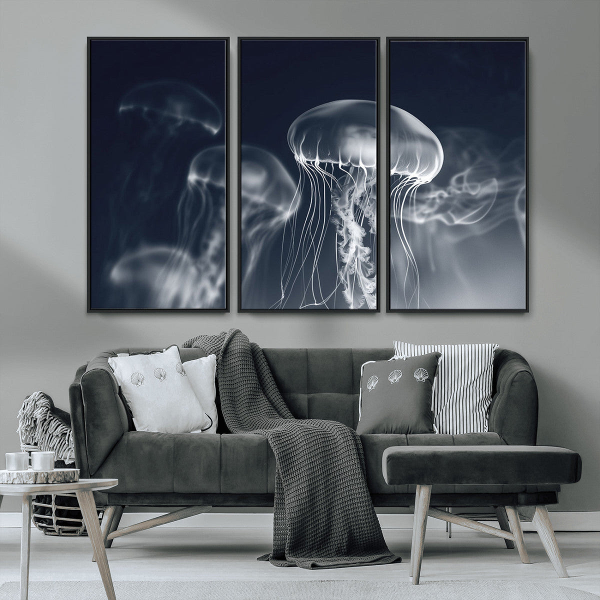 Jellyfish Wall Art Canvas Print, Modern Abstract Jellyfish