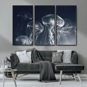 Jellyfish Wall Art Canvas Print, Modern Abstract Jellyfish