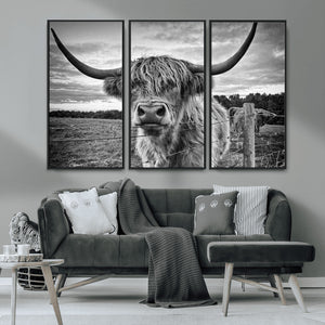 Scottish Highland Cow Wall Art Canvas Print | Ready to Hang