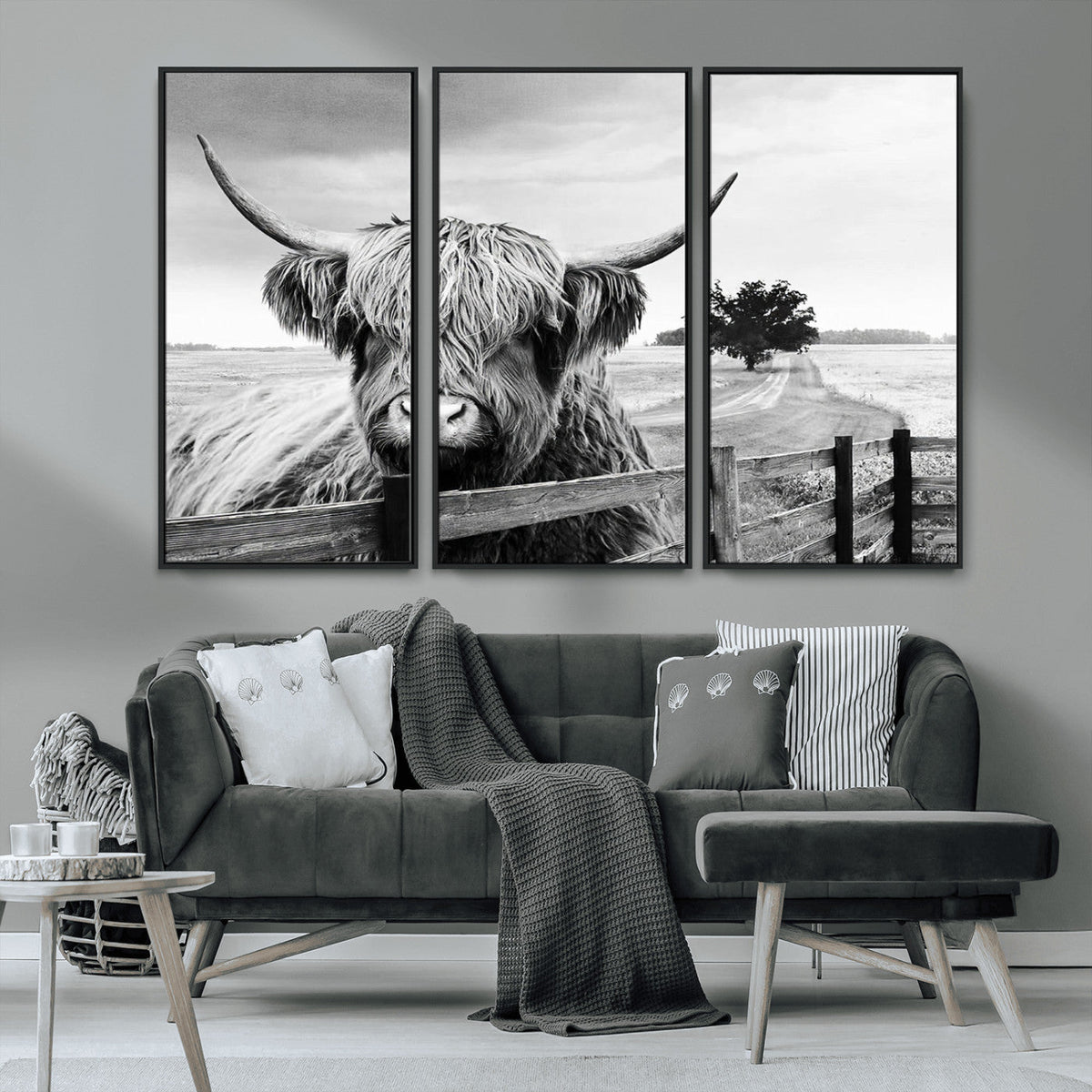 Scottish Highland Cow Wall Art | Rustic Farmhouse Décor |
