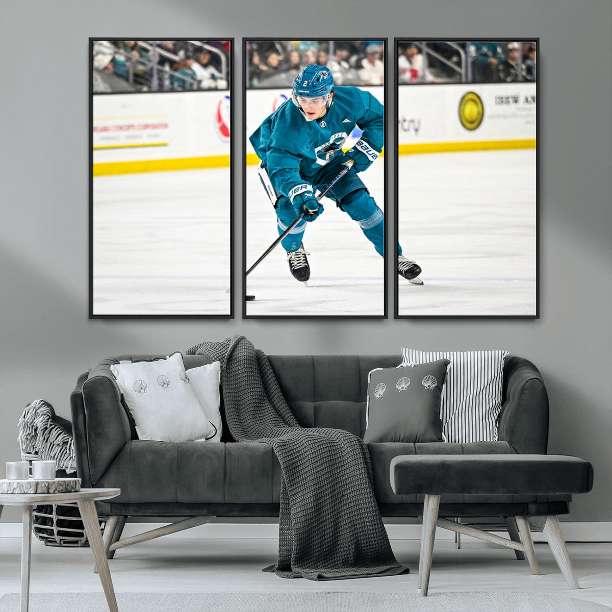 San Jose Sharks Ice Hockey Player Wall Art Canvas Print